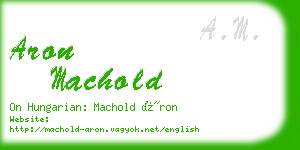 aron machold business card